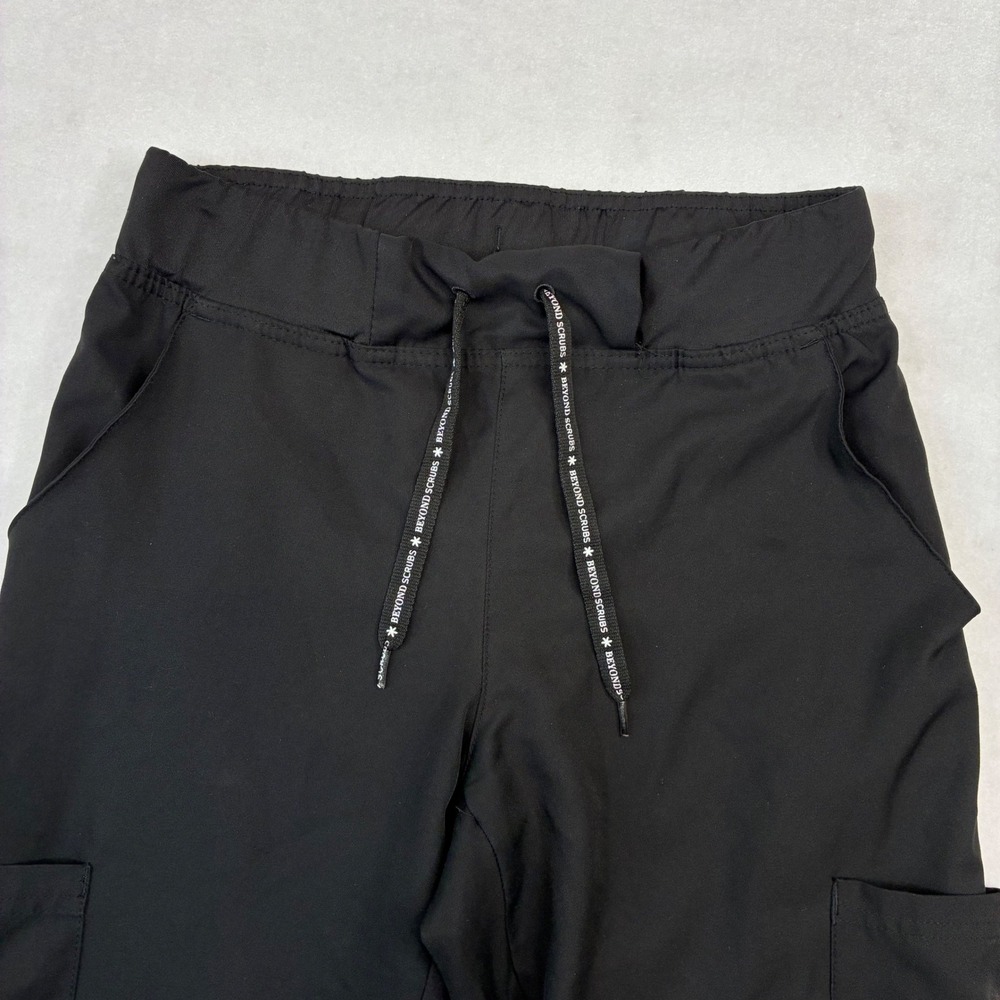 Beyond Scrubs Jogger Pants Womens Small Black Cargo Athletic Medical Workwear